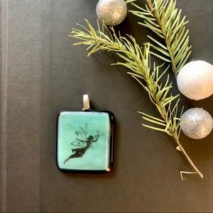 Hand painted square pendant